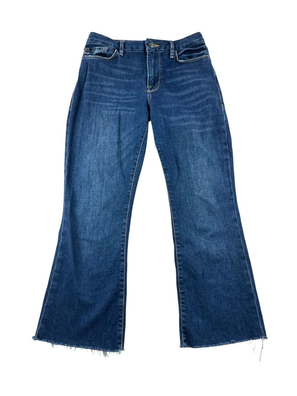 Frame Le Crop Mini Boot Jeans 28 Rosalie Wash Blue Cropped Flare Denim High Rise